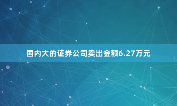 国内大的证券公司卖出金额6.27万元